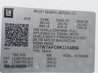 2019 GMC Savana Cargo z VIN 1GTW7AFG9K1154896, wystawiony jako IAAI lot #41761872 z przebiegiem 183 541 mil mil oraz . Historia ofert i sprzedaży dostępna na DreamBid. Obrazek 9.