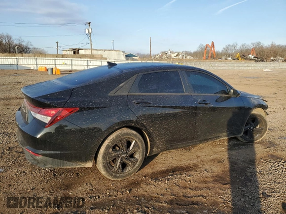 2021 Hyundai Elantra SEL with VIN 5NPLS4AG5MH032560, listed as a Copart auction lot 42574105 with 44,075 mi miles and Salvage Title. Bid and sale history available at carsss.com. Image 3.
