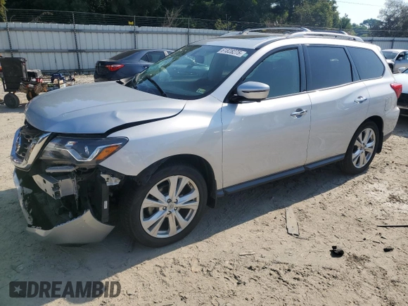 2018 Nissan Pathfinder SL with VIN 5N1DR2MN2JC638240, listed as a Copart auction lot 61828275 with 131,216 mi miles and Salvage title. Bid and sale history available at DreamBid. Image 1.