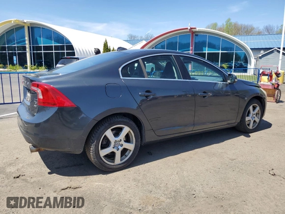 2013 Volvo S60 T5 with VIN YV1612FH4D2187425, listed as a Copart auction lot 54488905 with 123,777 mi miles and Salvage Title. Bid and sale history available at carsss.com. Image 3.