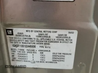 2002 GMC Envoy SLT with VIN 1GKDT13S122445936, listed as a Copart auction lot 44230555 with 203,640 mi miles and Non Repairable. Bid and sale history available at carsss.com. Image 14.
