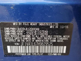 2017 Subaru WRX Limited with VIN JF1VA1L67H9829525, listed as a Copart auction lot 48771405 with 106,028 mi miles and Salvage title. Bid and sale history available at DreamBid. Image 12.