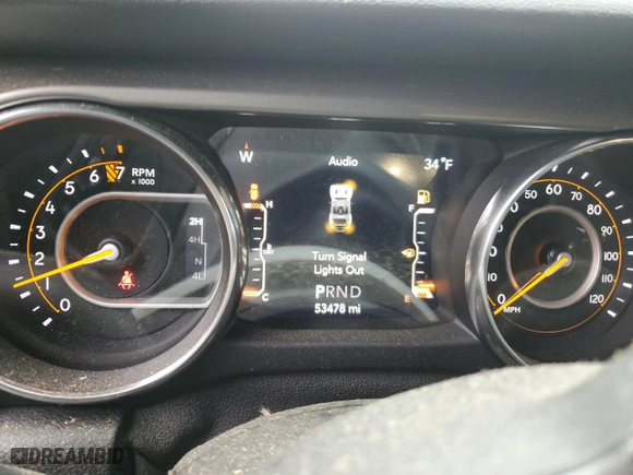 2019 Jeep Wrangler Unlimited Sport with VIN 1C4HJXDG4KW538961, listed as a Copart auction lot 44018655 with 53,478 mi miles and Salvage Title. Bid and sale history available at carsss.com. Image 9.