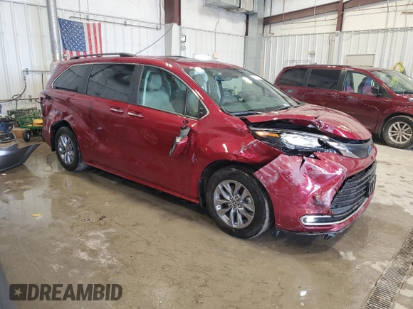 2023 Toyota Sienna XLE with VIN 5TDYSKFC7PS077336, listed as a Copart auction lot 58847185 with 37,197 mi miles and Salvage title. Bid and sale history available at DreamBid. Image 4.
