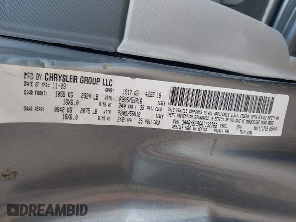 2010 Chrysler PT Cruiser with VIN 3A4GY5F96AT132768, listed as a IAAI auction lot 42108202 with 69,338 mi miles and . Bid and sale history available at carsss.com. Image 9.