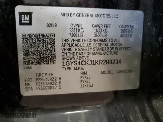 2019 Cadillac Escalade Premium Luxury with VIN 1GYS4CKJ1KR280234, listed as a Copart auction lot 88693985 with 94,924 mi miles and Salvage Title. Bid and sale history available at carsss.com. Image 14.