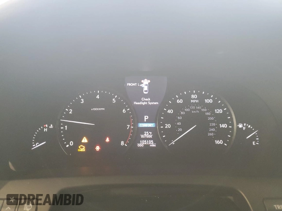 2014 Lexus LS 460 with VIN JTHCL5EF2E5022881, listed as a Copart auction lot 42444115 with 105,105 mi miles and Salvage title. Bid and sale history available at DreamBid. Image 9.