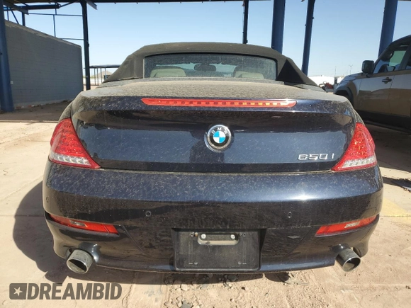 2008 BMW 6 Series 650i with VIN WBAEB53568CX61840, listed as a Copart auction lot 78437654 with 117,548 mi miles and Clean Title. Bid and sale history available at carsss.com. Image 6.