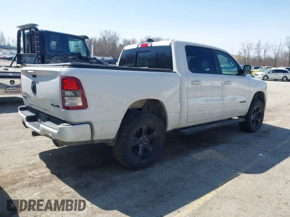 2020 Ram 1500 Big Horn with VIN 1C6SRFFT1LN103090, listed as a IAAI auction lot 41919577 with 70,429 mi miles and . Bid and sale history available at DreamBid. Image 4.