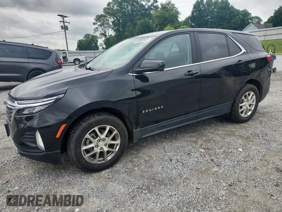 2022 Chevrolet Equinox LT with VIN 3GNAXUEV0NL240968, listed as a Copart auction lot 58982045 with 62,637 mi miles and Salvage title. Bid and sale history available at DreamBid. Image 1.