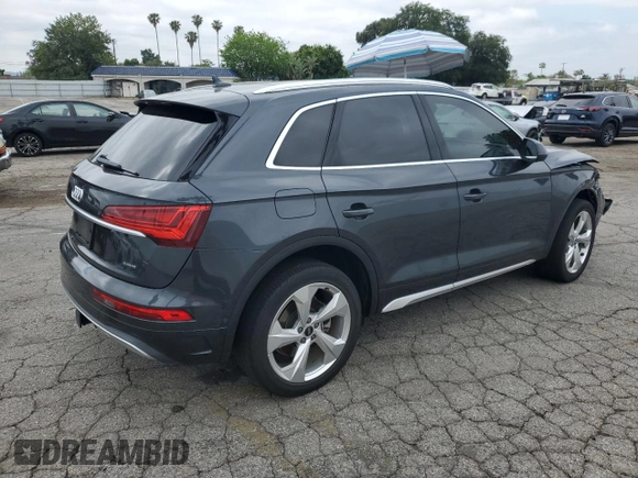 2021 Audi Q5 Prestige with VIN WA1CAAFY3M2062221, listed as a Copart auction lot 55538025 with 55,573 mi miles and Salvage title. Bid and sale history available at DreamBid. Image 3.
