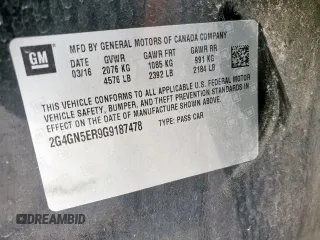 2016 Buick Regal with VIN 2G4GN5ER9G9187478, listed as a Copart auction lot 59077015 with 158,002 mi miles and Salvage title. Bid and sale history available at DreamBid. Image 12.