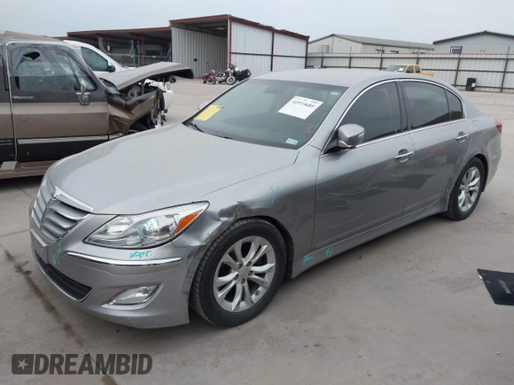 2012 Hyundai Genesis 3.8L with VIN KMHGC4DD9CU168786, listed as a IAAI auction lot 41933681 with 121,448 mi miles. Bid and sale history available at carsss.com. Image 2.