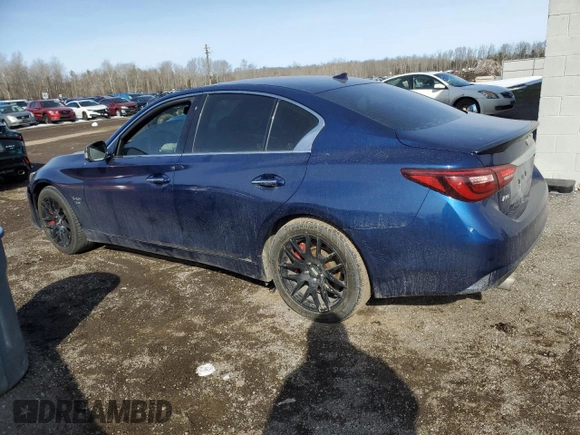2020 Infiniti Q50 Red Sport 400 with VIN JN1FV7AR6LM660075, listed as a Copart auction lot 48220405 with 56,282 mi miles and Salvage Title. Bid and sale history available at carsss.com. Image 2.