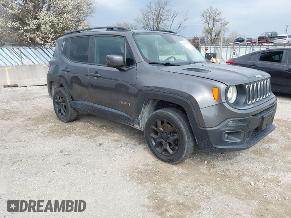 2017 Jeep Renegade Latitude with VIN ZACCJBBB0HPE88196, listed as a IAAI auction lot 42076789 with 127,008 mi miles. Bid and sale history available at carsss.com. Image 1.