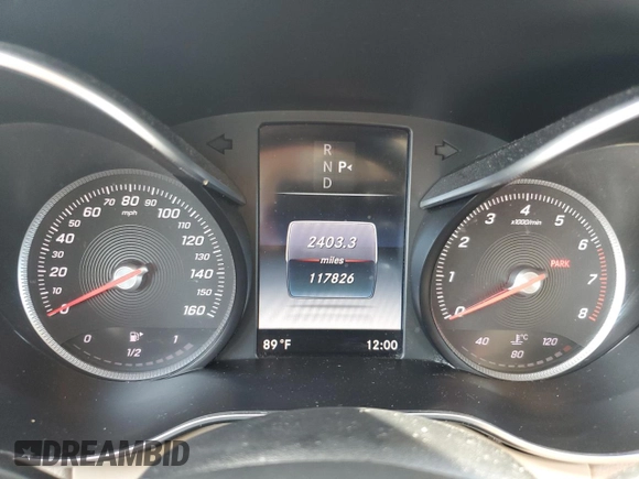 2017 Mercedes-Benz C 300 with VIN 55SWF4KBXHU220949, listed as a Copart auction lot 56018725 with 117,826 mi miles and Clean title. Bid and sale history available at DreamBid. Image 9.