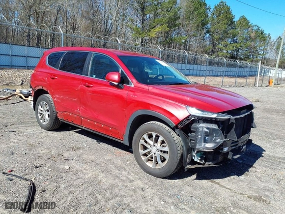 2019 Hyundai Santa Fe SE with VIN 5NMS23AD8KH009425, listed as a IAAI auction lot 41716075 with 123,583 mi miles. Bid and sale history available at carsss.com. Image 1.