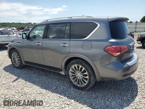 2015 Infiniti QX80 with VIN JN8AZ2NE5F9086764, listed as a Copart auction lot 65805134 with 154,333 mi miles and Salvage Title. Bid and sale history available at carsss.com. Image 2.
