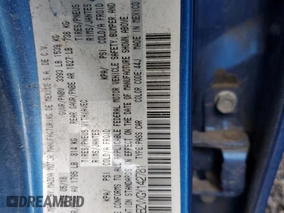 2016 Scion iA z VIN 3MYDLBZVXGY142781, wystawiony jako Copart lot #51987175 z przebiegiem 129 288 mil mil oraz Nie do naprawy • Non repairable. Historia ofert i sprzedaży dostępna na DreamBid. Obrazek 12.