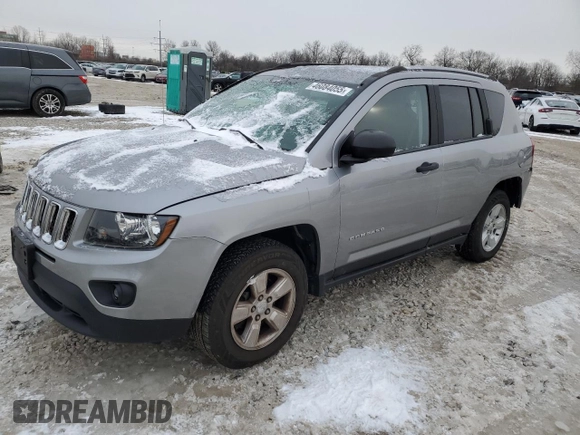 2017 Jeep Compass Sport with VIN 1C4NJCBB8HD133046, listed as a Copart auction lot 46084055 with 67,168 mi miles and Salvage Title. Bid and sale history available at carsss.com. Image 1.