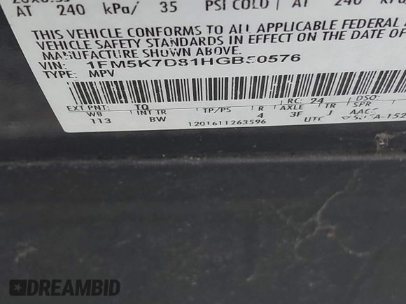 2017 Ford Explorer XLT с VIN 1FM5K7D81HGB50576, выставлен на аукционе IAAI как лот 42785837 с пробегом 128 915 миль миль и . История ставок и продаж доступна на DreamBid. Изображение 9.