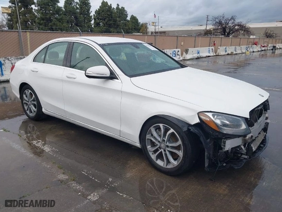 2015 Mercedes-Benz C-Class C 300 with VIN 55SWF4JB3FU085943, listed as a IAAI auction lot 41788857 with 107,954 mi miles. Bid and sale history available at carsss.com. Image 1.
