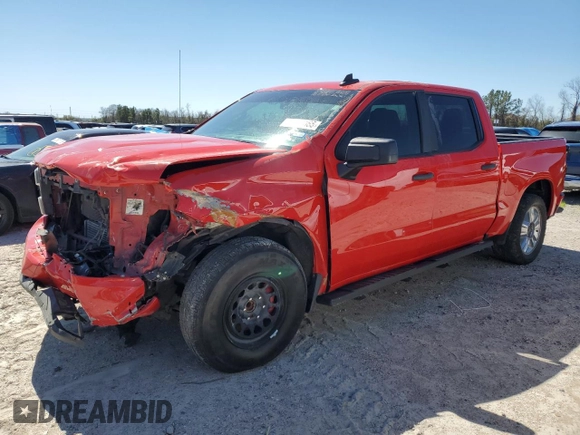 2020 Chevrolet Silverado 1500 Custom with VIN 3GCPWBEK9LG336880, listed as a Copart auction lot 48061365 with 92,820 mi miles and Salvage Title. Bid and sale history available at carsss.com. Image 1.