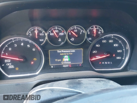 2020 Chevrolet Silverado 1500 LT with VIN 3GCPWCED2LG412902, listed as a IAAI auction lot 40823405 with 98,359 mi miles. Bid and sale history available at carsss.com. Image 7.
