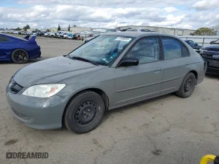 2005 Honda Civic Sdn LX SSRS with VIN 2HGES16625H600847, listed as a Copart auction lot 47599855 with 185,547 mi miles and Salvage Title. Bid and sale history available at carsss.com. Image 1.