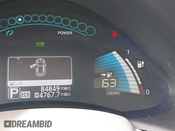 2015 Nissan LEAF SV with VIN 1N4AZ0CP1FC329225, listed as a IAAI auction lot 41403177 with 84,849 mi miles. Bid and sale history available at carsss.com. Image 13.