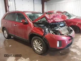 2014 Kia Sorento LX with VIN 5XYKT3A65EG474015, listed as a IAAI auction lot 41576643 with 122,665 mi miles. Bid and sale history available at carsss.com. Image 1.