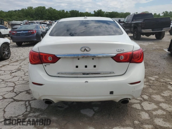 2015 Infiniti Q50 Premium with VIN JN1BV7AP5FM345771, listed as a Copart auction lot 59021485 with 170,199 mi miles and Salvage title. Bid and sale history available at DreamBid. Image 6.