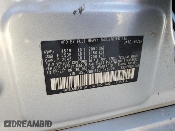 2016 Subaru Legacy z VIN 4S3BNBH69G3040729, wystawiony jako Copart lot #48471845 z przebiegiem 85 071 mil mil oraz Szkoda całkowita • Salvage title. Historia ofert i sprzedaży dostępna na DreamBid. Obrazek 12.