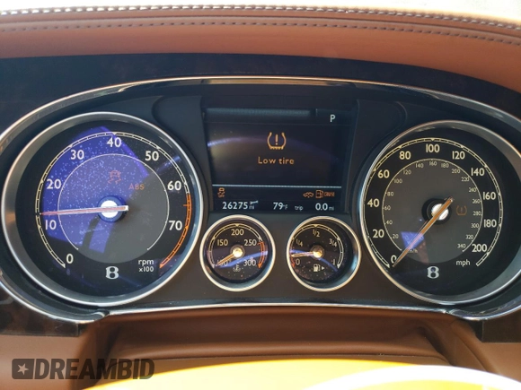 2012 Bentley Continental GT with VIN SCBFR7ZA3CC072773, listed as a Copart auction lot 53946565 with 26,275 mi miles and Salvage Title. Bid and sale history available at DreamBid. Image 9.