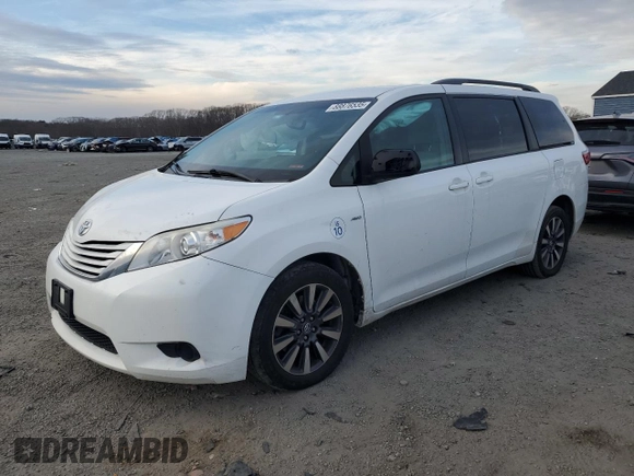 2017 Toyota Sienna LE with VIN 5TDJZ3DCXHS180970, listed as a Copart auction lot 88876535 with 180,318 mi miles and Salvage Title. Bid and sale history available at carsss.com. Image 1.