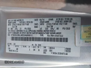 2014 Ford Econoline Passenger XL с VIN 1FBSS3BL9EDA85811, выставлен на аукционе IAAI как лот 42385190 с пробегом 78 000 миль миль и . История ставок и продаж доступна на DreamBid. Изображение 9.
