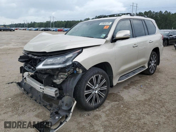 2020 Lexus LX 570 z VIN JTJDY7AX3L4316596, wystawiony jako Copart lot #53834125 z przebiegiem Nie podano mil oraz Szkoda całkowita • Salvage title. Historia ofert i sprzedaży dostępna na DreamBid. Obrazek 1.