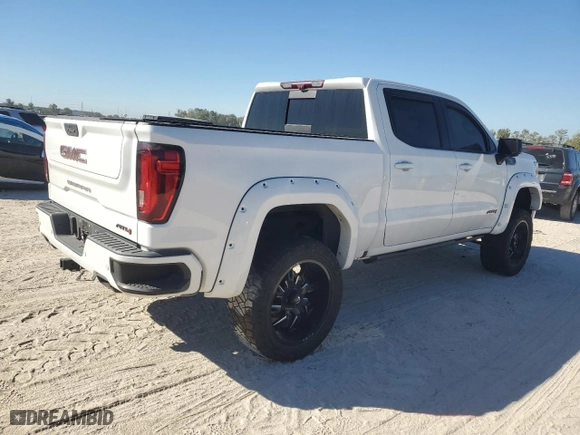 2022 GMC Sierra 1500 Limited AT4 with VIN 1GTP9EEL4NZ163676, listed as a Copart auction lot 76109224 with 55,694 mi miles and Salvage Title. Bid and sale history available at carsss.com. Image 3.