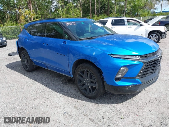 2024 Chevrolet Blazer RS z VIN 3GNKBKRS3RS146487, wystawiony jako IAAI lot #41513052 z przebiegiem 27 535 mil mil oraz . Historia ofert i sprzedaży dostępna na DreamBid. Obrazek 1.