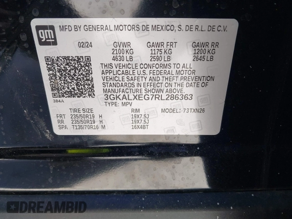 2024 GMC Terrain Denali with VIN 3GKALXEG7RL286363, listed as a IAAI auction lot 41610957 with 1,989 mi miles and . Bid and sale history available at DreamBid. Image 9.