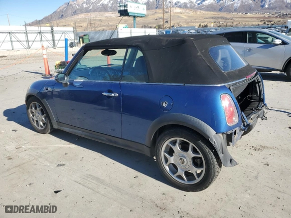 2007 MINI Cooper Convertible S with VIN WMWRH33547TL94410, listed as a Copart auction lot 89339055 with 124,433 mi miles and Salvage Title. Bid and sale history available at carsss.com. Image 2.