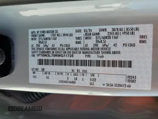 2024 Ford F-150 Lightning Flash z VIN 1FT6W3L70RWG11725, wystawiony jako Copart lot #47840675 z przebiegiem Nie podano mil oraz Szkody całkowita. Historia ofert i sprzedaży dostępna na DreamBid. Obrazek 13.