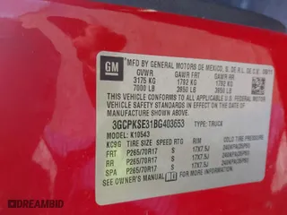 2011 Chevrolet Silverado 1500 LT with VIN 3GCPKSE31BG403653, listed as a IAAI auction lot 41764157 with 207,967 mi miles. Bid and sale history available at carsss.com. Image 9.