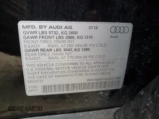 2018 Audi SQ5 Premium Plus with VIN WA1A4AFY9J2221365, listed as a Copart auction lot 48066074 with 54,395 mi miles and . Bid and sale history available at DreamBid. Image 12.