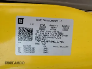 2021 Chevrolet Express Cargo z VIN 1GCWGAFP5M1167745, wystawiony jako Copart lot #45472945 z przebiegiem 196 473 mil mil oraz Czysty tytuł • Clean title. Historia ofert i sprzedaży dostępna na DreamBid. Obrazek 14.
