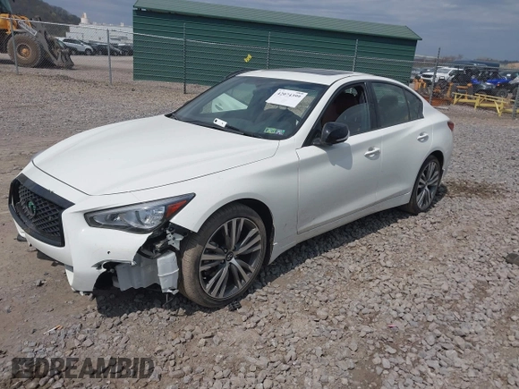 2023 Infiniti Q50 SENSORY with VIN JN1EV7CRXPM540682, listed as a IAAI auction lot 42074399 with 8,086 mi miles. Bid and sale history available at carsss.com. Image 2.