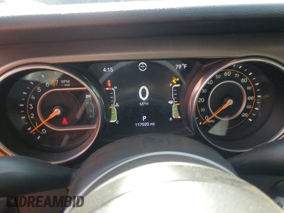 2020 Jeep Wrangler Unlimited Willys with VIN 1C4HJXDG5LW246978, listed as a Copart auction lot 52930515 with 117,020 mi miles and Salvage title. Bid and sale history available at DreamBid. Image 9.