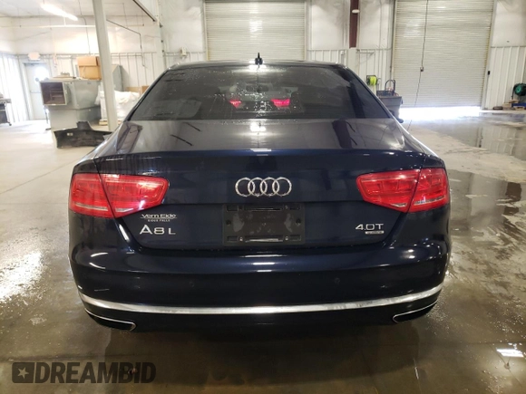2014 Audi A8 4.0T with VIN WAUR2AFD8EN006198, listed as a Copart auction lot 85272544 with 105,058 mi miles and Salvage Title. Bid and sale history available at DreamBid. Image 6.