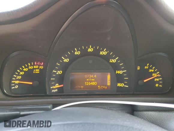 2002 Mercedes-Benz C 230/260/280/320 with VIN WDBRN47J92A317446, listed as a Copart auction lot 84766034 with 126,480 mi miles and Salvage Title. Bid and sale history available at DreamBid. Image 9.