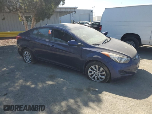 2013 Hyundai Elantra Limited with VIN 5NPDH4AE9DH160415, listed as a Copart auction lot 54180605 with 52,557 mi miles and Salvage Title. Bid and sale history available at DreamBid. Image 4.